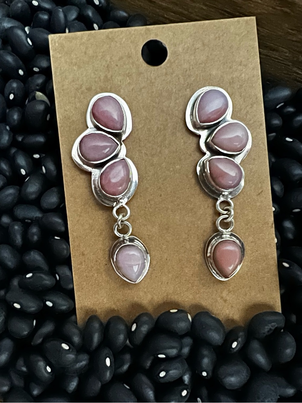 Pink Conch Sterling Silver Earrings